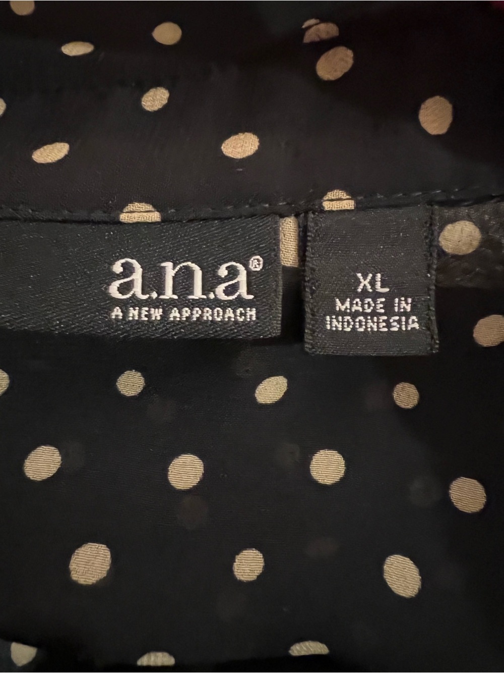 Black & gold polka dots LONG SLEEVE BLOUSE/TUNIC